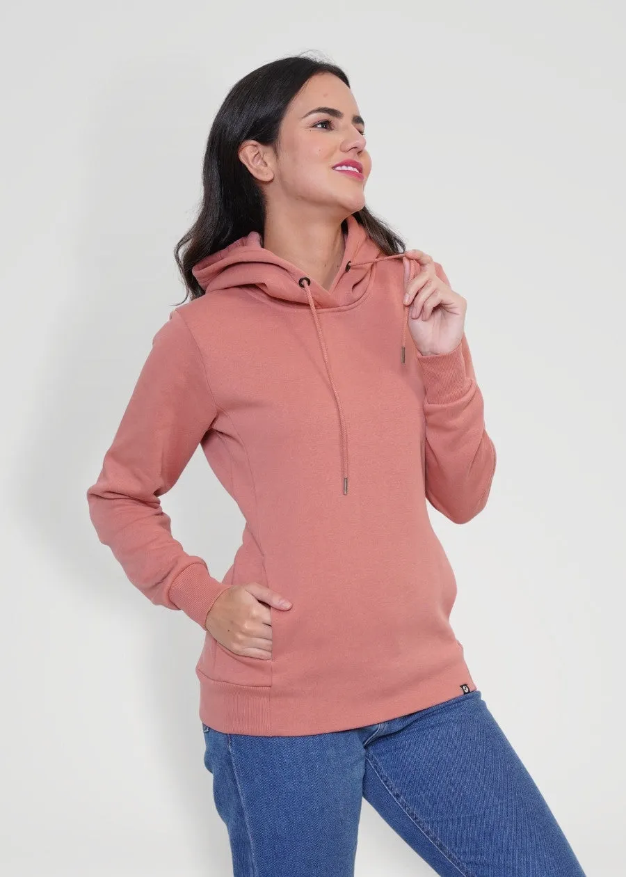 Women Fleece Hoodie Sweatshirt | Salmon Pink | Pronk