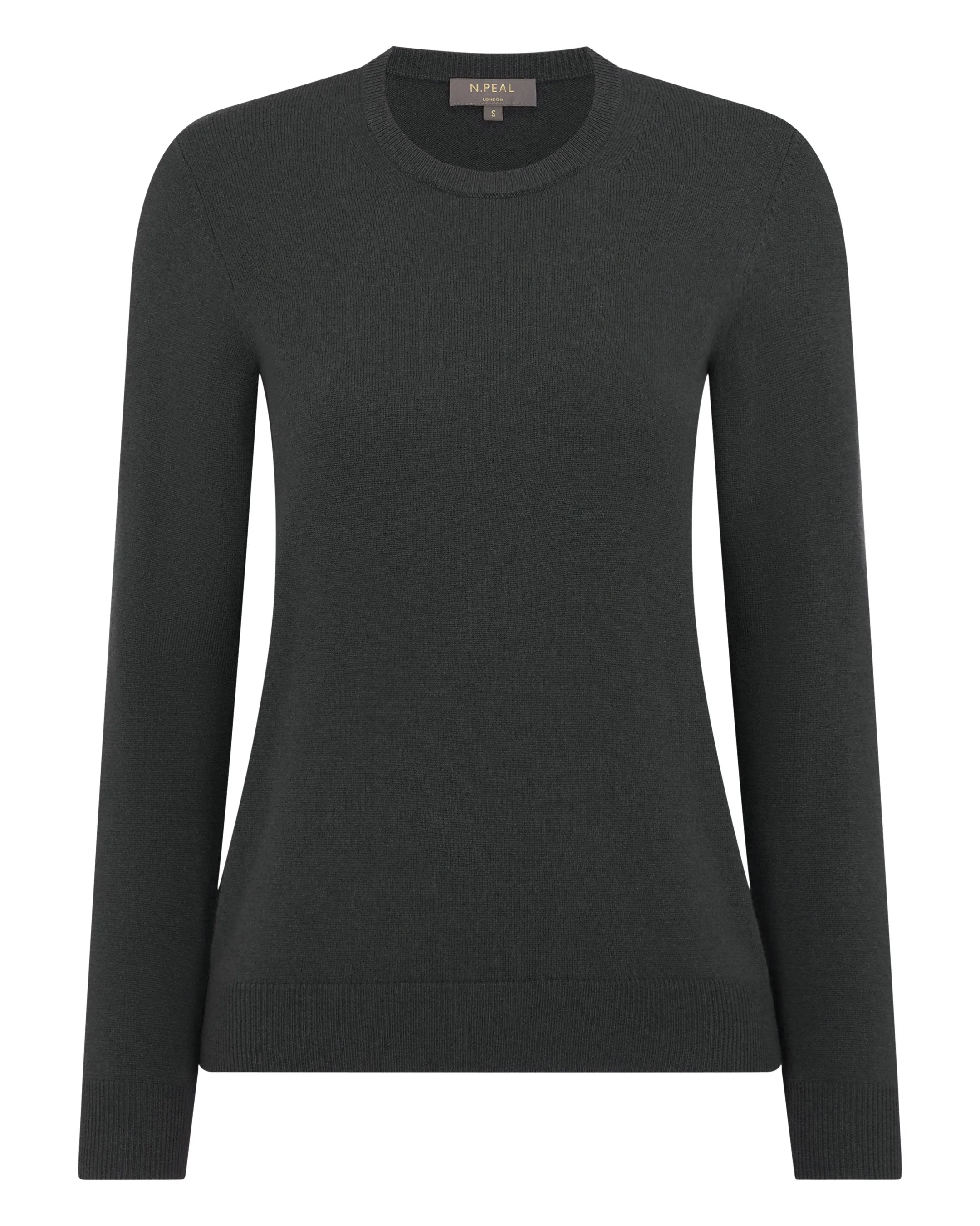 Women's Evie Classic Round Neck Cashmere Sweater Anthracite Grey