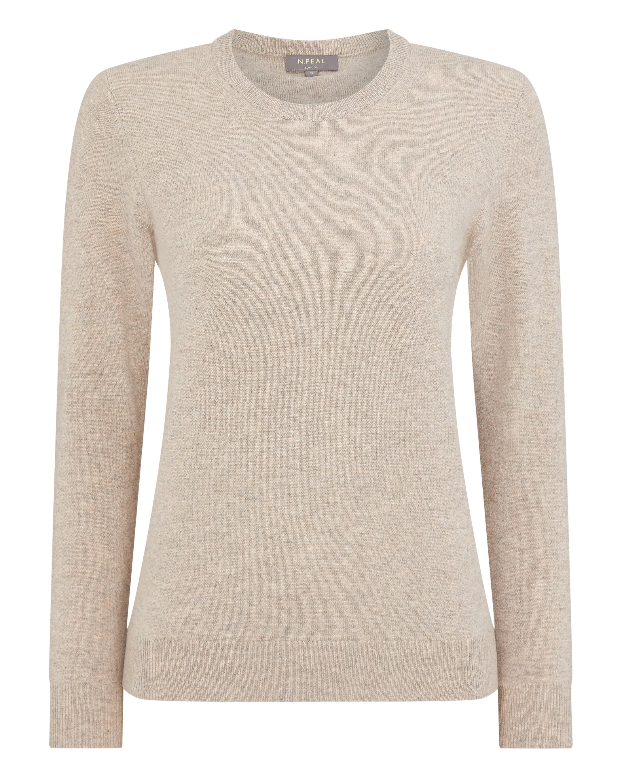 Women's Evie Classic Round Neck Cashmere Sweater Oatmeal Brown