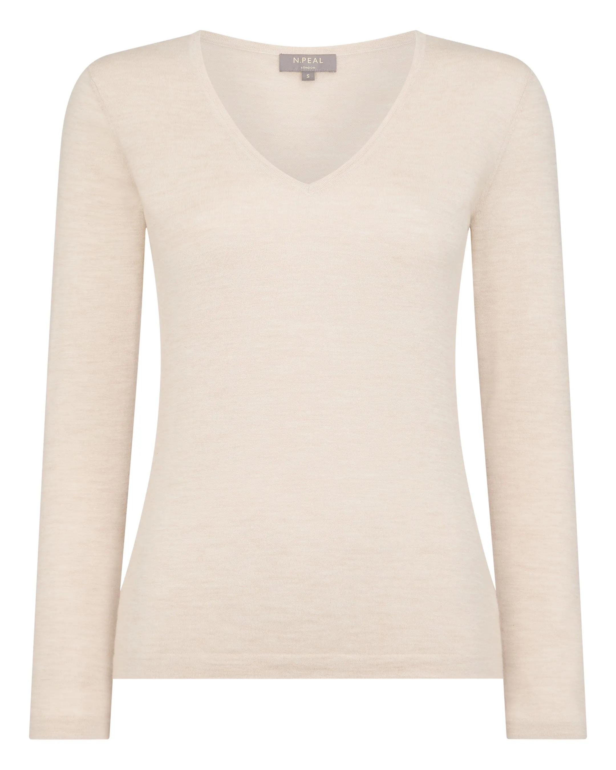 Women's Imogen Superfine Cashmere V Neck Sweater Sandstone Brown