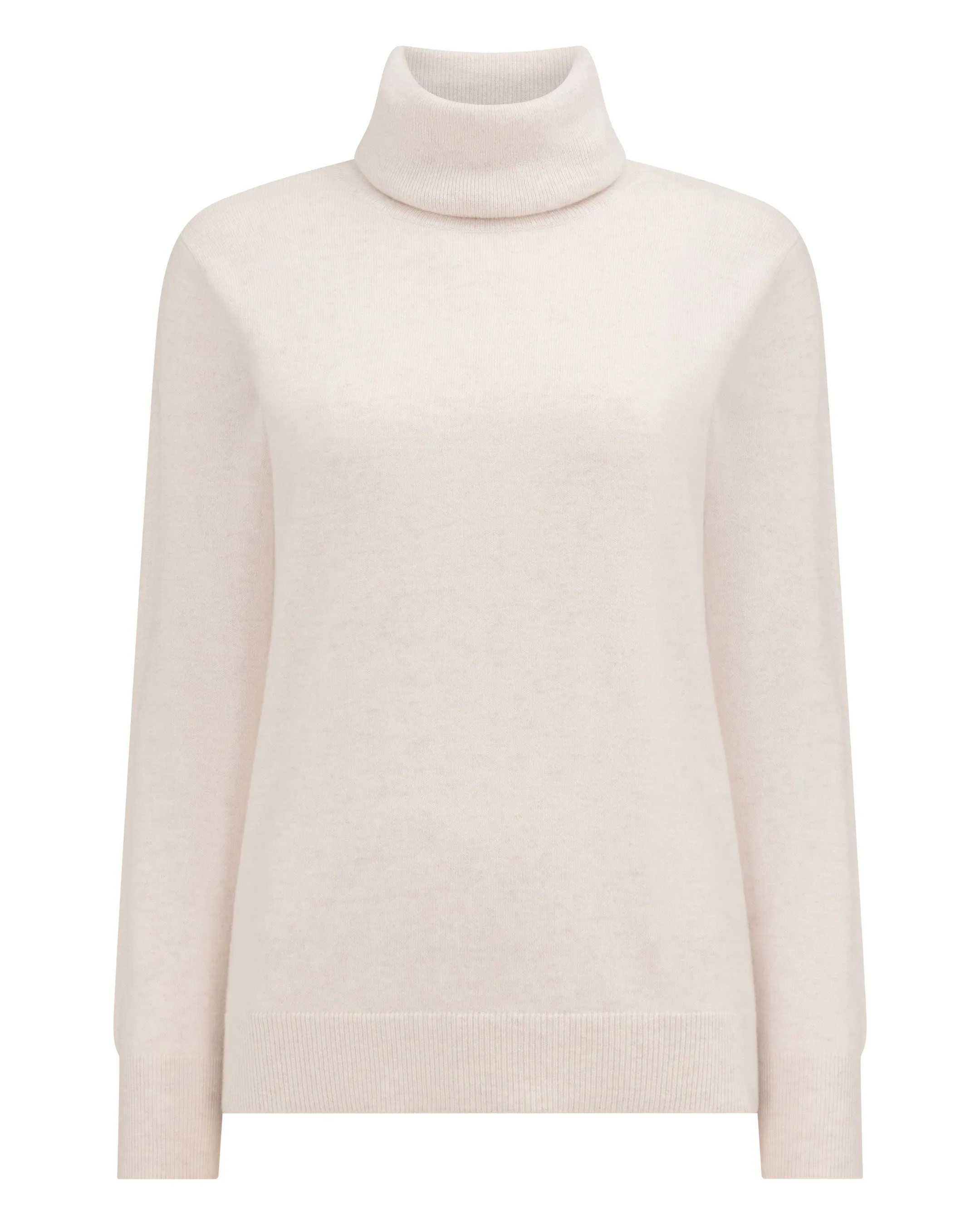 Women's Loose Turtle Neck Cashmere Sweater Frost White