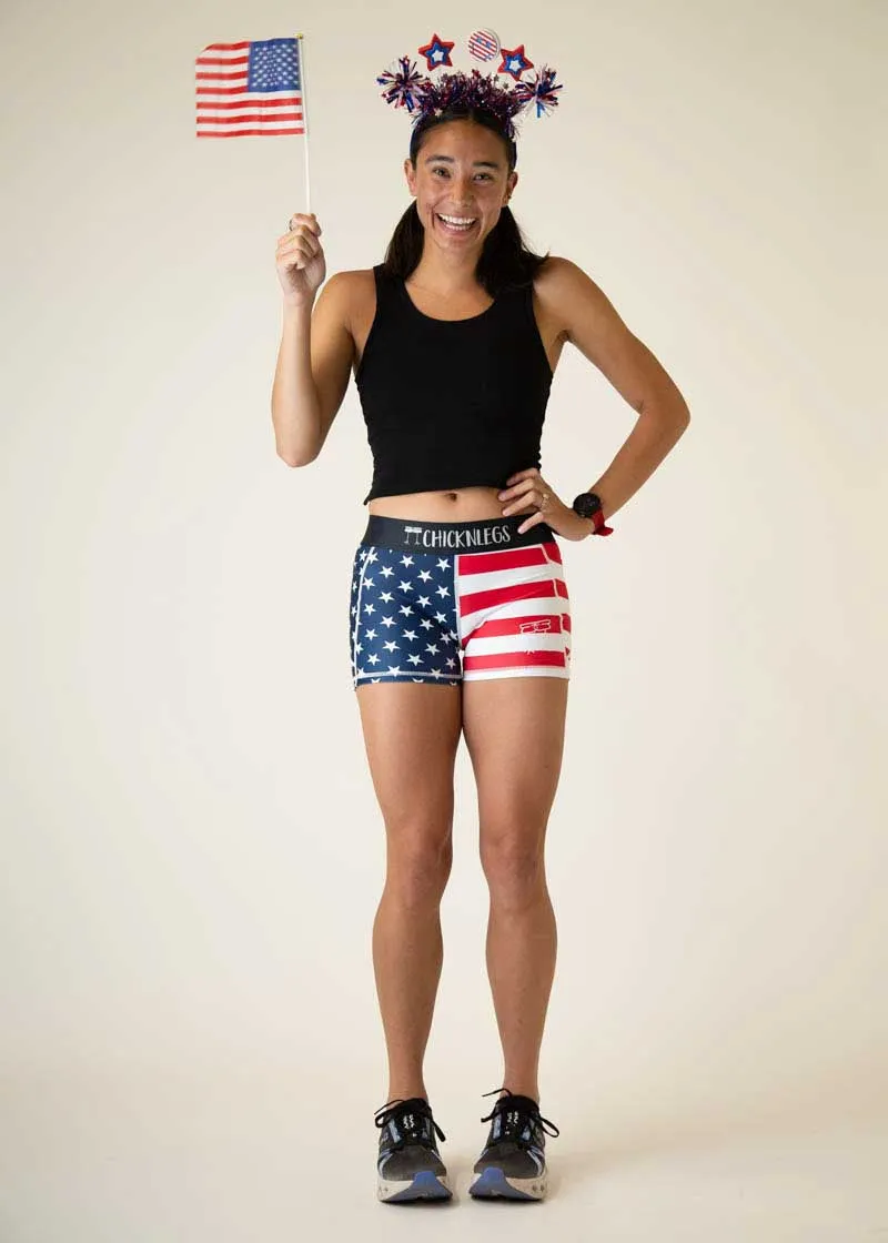 Women's USA 3" Compression Shorts