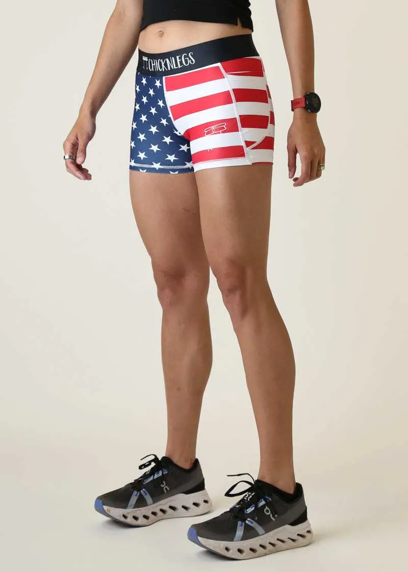 Women's USA 3" Compression Shorts