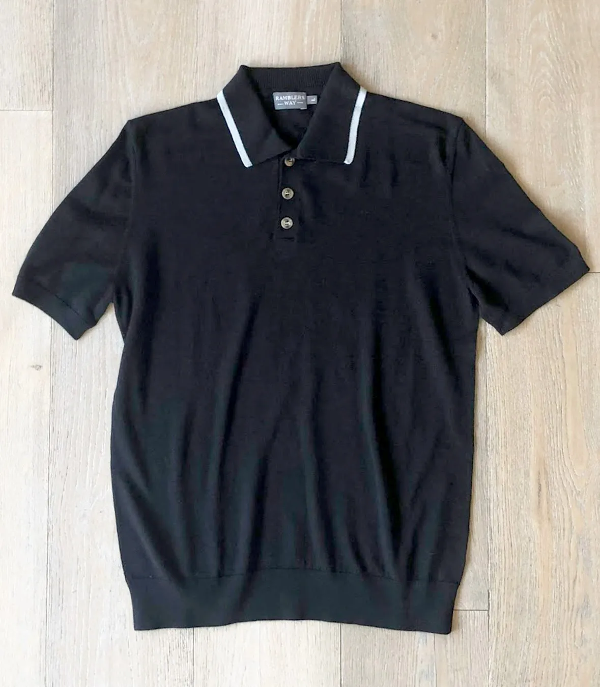 Wool Short Sleeve Knitted Polo