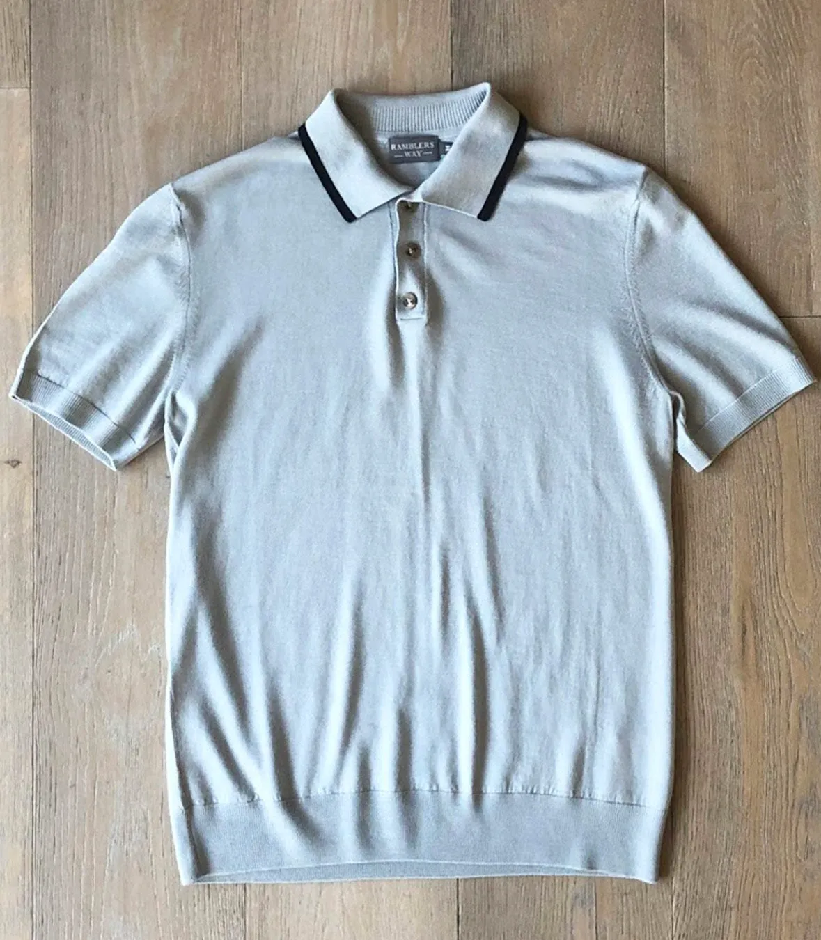 Wool Short Sleeve Knitted Polo