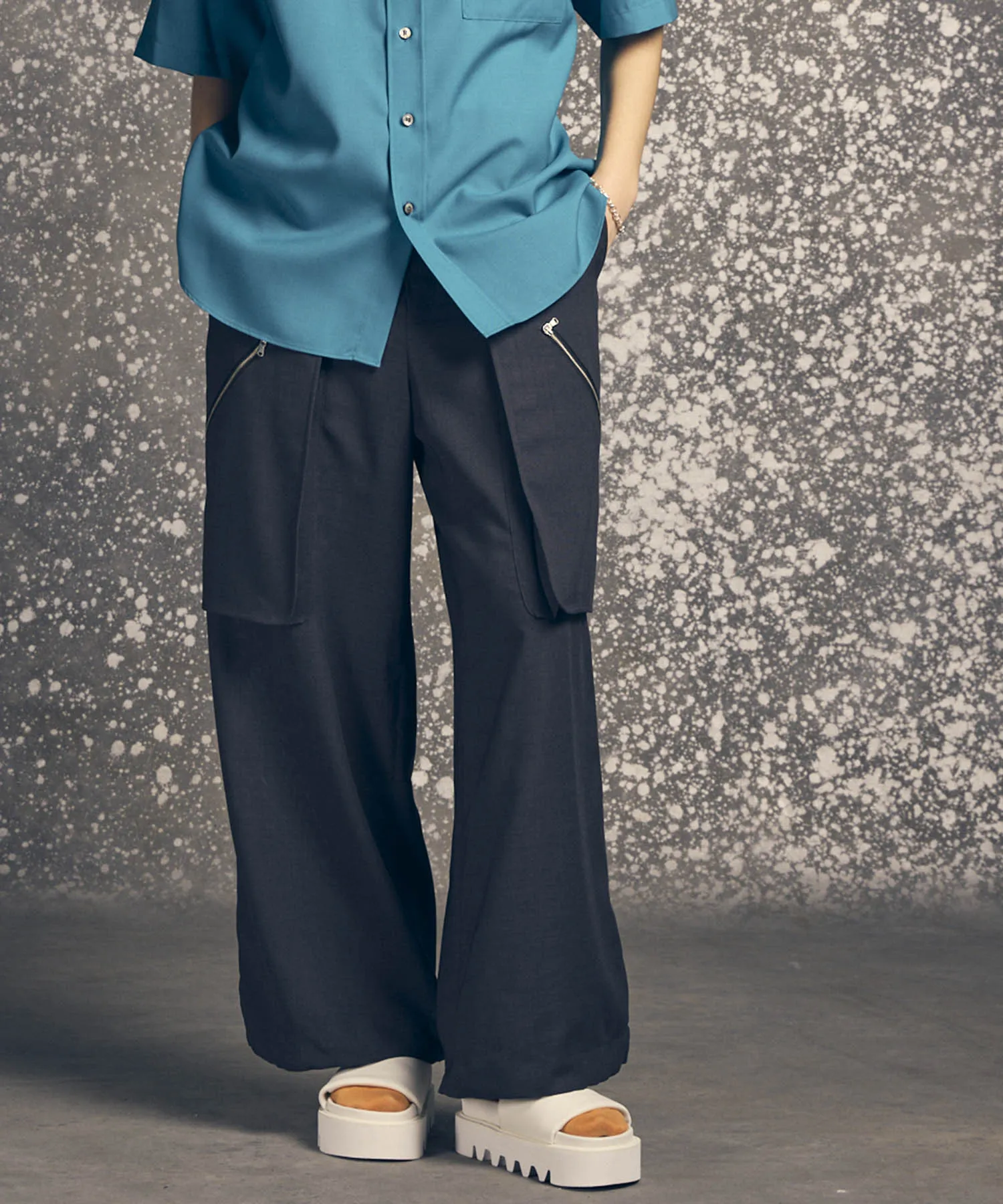 Wrap Cut Wide Cargo Pants