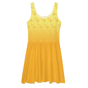 Yellow Ghost Sparkle Skater Dress (Adult XS-3XL)