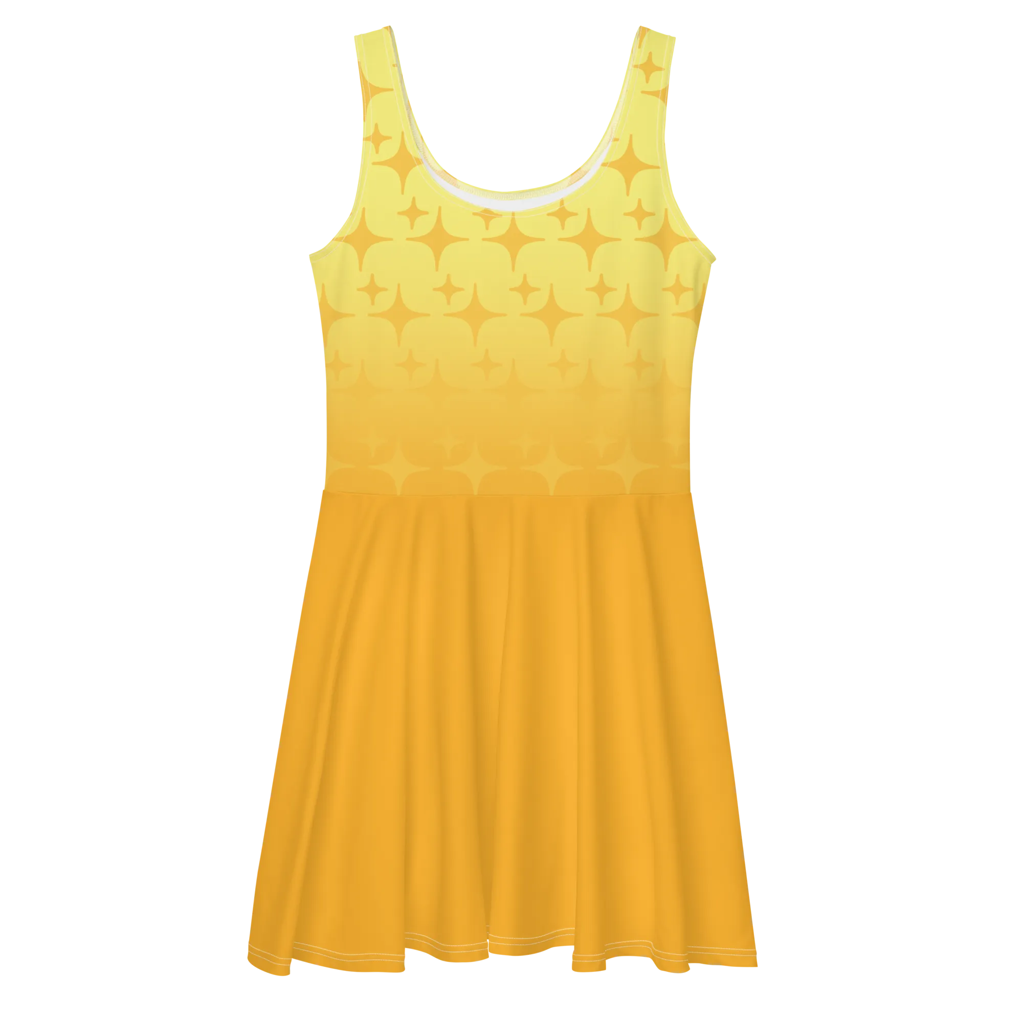 Yellow Ghost Sparkle Skater Dress (Adult XS-3XL)